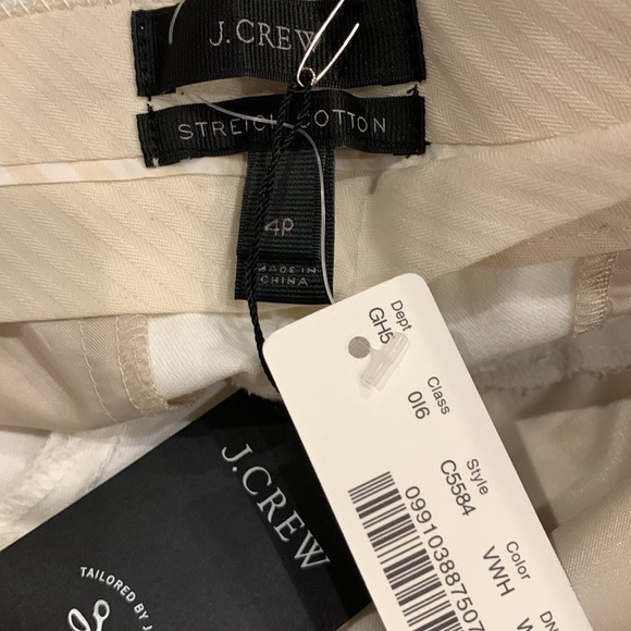 J. Crew Off White Classic Stretch Cotton Pants Women’s Size 4P NWT - Picture 9 of 9